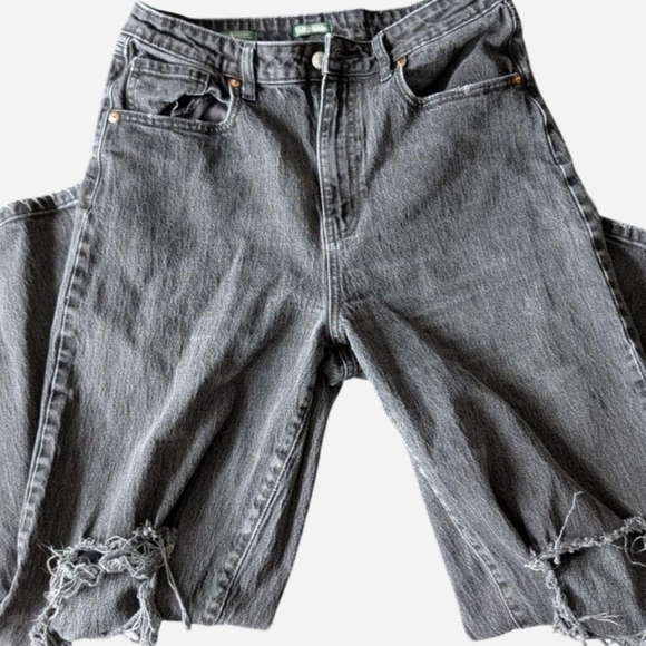 Wild Fable Highest Rise Baggy Jeans Distressed Black Grunge Gen Z Sz 12/31R - Picture 2 of 12